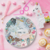 Onder zee Mermaids kinderen jarig Papieren Bordje (Feest)