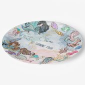 Onder zee Mermaids kinderen jarig Papieren Bordje (Gekanteld)