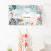 Onder zee Mermaids kinderen jarig Spandoek (Insitu)