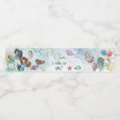 Onder zee Mermaids kinderen jarig Waterfles Etiket (Enkel label)
