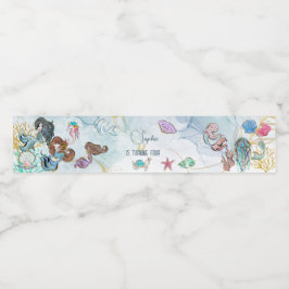 Onder zee Mermaids kinderen jarig Waterfles Etiket