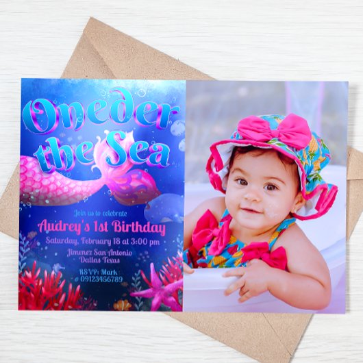 Onder zee met fotolandschap kaart