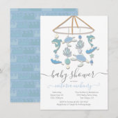 Onder Zee Mobile Baby shower Invitation Kaart (Voorkant / Achterkant)