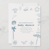Onder Zee Moderne Baby Shower Uitnodiging (Voorkant)