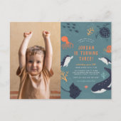 Onder Zee Nautical Boy Foto Birthday Party Briefkaart (Voorkant)