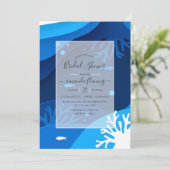 Onder Zee Nautical Bridal Shower Invitation Kaart (Staand voorkant)