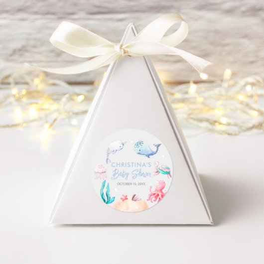 Onder Zee Nautisch Babyfeest Ronde Sticker