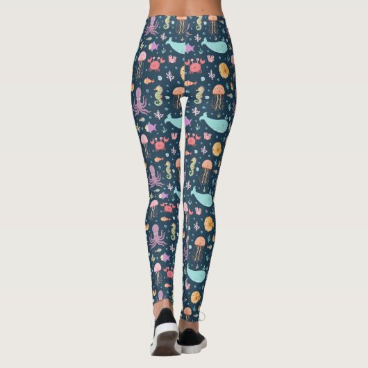 onder zee oceaandieren octopus vis walvis leggings (Achterkant)