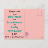 Onder Zee Octopus Baby shower Uitnodiging Briefkaa (Achterkant)