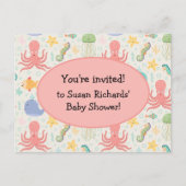 Onder Zee Octopus Baby shower Uitnodiging Briefkaa (Voorkant)