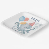 Onder Zee Octopus Waterverf Birthday Papieren Bordje (Gebogen)