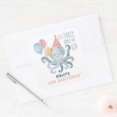 Onder Zee Octopus Waterverf Birthday Vierkante Sticker (Envelop)