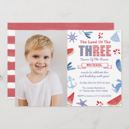 Onder Zee of Nautical 3rd Birthday Party Photo Kaart