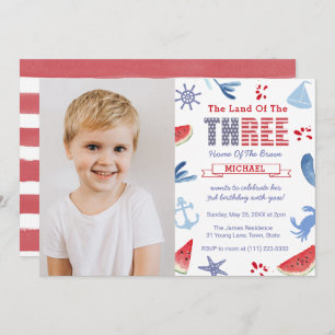 Onder Zee of Nautical 3rd Birthday Party Photo Kaart