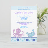 Onder Zee Paarse Octopus & Crab 5x7 Uitnodiging (Staand voorkant)