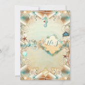 Onder Zee Pearls Ribbon Wedding Kaart (Achterkant)