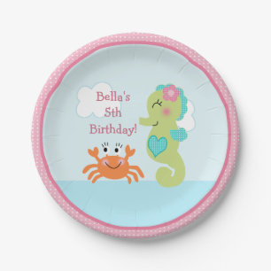 Onder Zee Pink Seahorse Crab Paper Bord