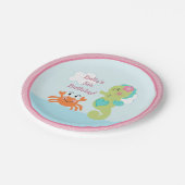 Onder Zee Pink Seahorse Crab Paper Bord (Gekanteld)