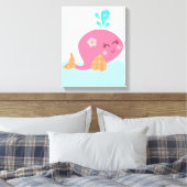 Onder Zee/Roze walviscanvas Canvas Afdruk (Insitu (Slaapkamer))