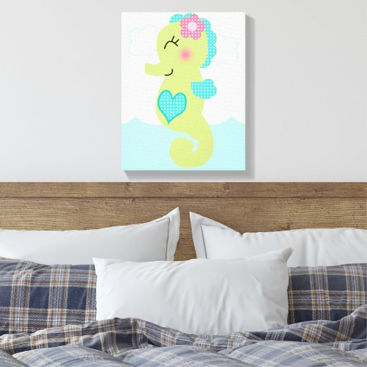 Onder Zee/Roze walviscanvas Canvas Afdruk (Insitu (Slaapkamer))