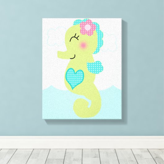 Onder Zee/Roze walviscanvas Canvas Afdruk (Insitu (Houten vloer))