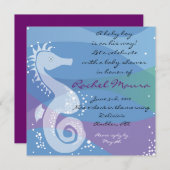 Onder Zee Seahorse Baby Boy Shower Kaart (Voorkant / Achterkant)