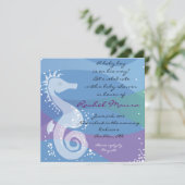 Onder Zee Seahorse Baby Boy Shower Kaart (Staand voorkant)