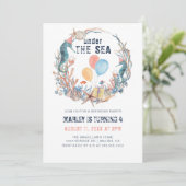 Onder Zee Seahorse Seashell Starfish Birthday Kaart (Staand voorkant)