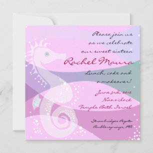 Onder Zee Seahorse Sweet Sixteen Uitnodiging