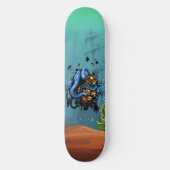 Onder Zee Treasure Hunter Diver Octopus Attack Persoonlijk Skateboard (Voorkant)