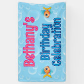 Onder Zee Vis Custom Verjaardag Spandoek (Verticaal)
