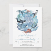 Onder Zee Waterverf Bridal Baby shower Kaart (Voorkant)