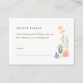 Onder Zee Waterverf Diaper Raffle Ticket Encl Informatiekaartje (Voorkant)