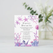 Onder Zee Wedding Guest — Gegevens Informatiekaartje (Staand voorkant)