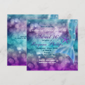 Onder Zee ZEEJONKVROUW Staartvin Feest Uitnodiging (Voorkant / Achterkant)