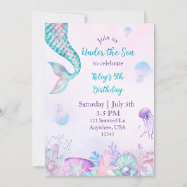 Onder Zee Zeemeermin Uitnodiging