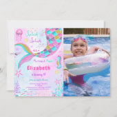 Onder Zee Zeemeermin Verjaardagsfoto Uitnodiging (Voorkant)