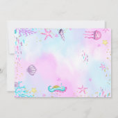 Onder Zee Zeemeermin Verjaardagsfoto Uitnodiging (Achterkant)