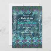 Onder Zeemeermin Schubben de Zee Feest Uitnodiging (Voorkant)
