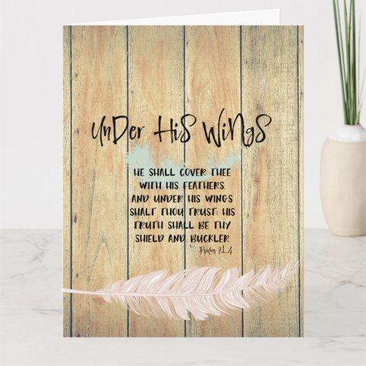 Onder zijn citaat van Wings met Psalms Verse Kaart (Voorkant)