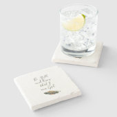 Onder Zijn vleugels, Psalm 46 Stenen Onderzetter (Zijkant)