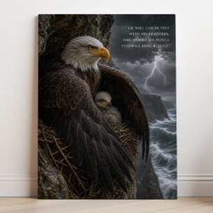Onder Zijn Vleugels Psalm 91 Christelijke Kunst Canvas Afdruk