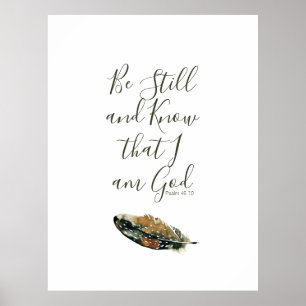 Onder Zijn vleugels   Waterverf Veer Poster Psalm 