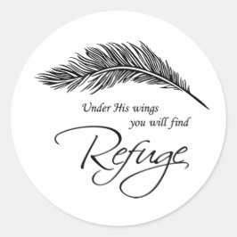 Onder z'n ogen vind je een schuilplaats. ronde sticker