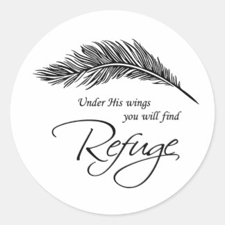 Onder z'n ogen vind je een schuilplaats. ronde sticker