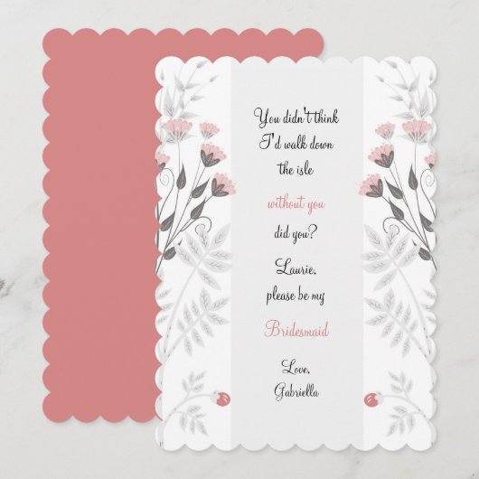 Onderaan de Isle Bridesmaid Request Card Kaart (Voorkant / Achterkant)