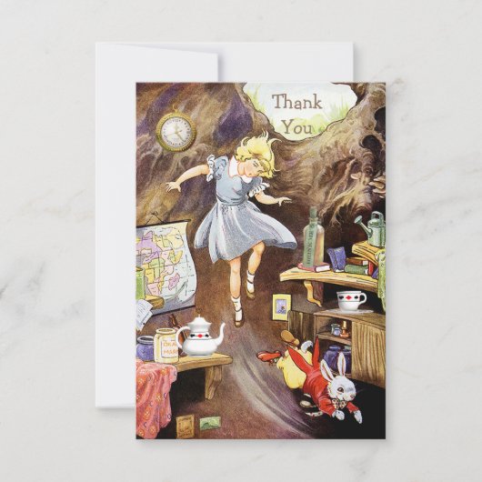 Onderaan de konijnenhol Dank u Baby shower Kaart (Voorkant)