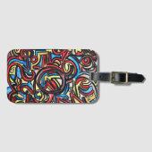 Onderaan de konijnenhol-handschilderde Abstracte k Bagagelabel (Voorkant (horizontaal))