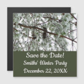 Onderaan de sneeuwbedekte pijnboom Winter Foto (Voorkant / Achterkant)