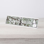 Onderaan de sneeuwbedekte pijnboom Winter Foto Bureau Naambordje (Voorkant)